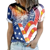 Američka zastava vrhovi žene 4. srpnja Tee američke zastave zvijezde grafičke patriotske majice Dan