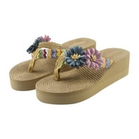 Papuče za žene klinovi papuče prozračne plaže žene cipele sandale cvijeće tkanje home flip-flops ženske