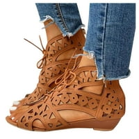 Ženske dame casual retro klinove sandale patentne patentne patentne cipele