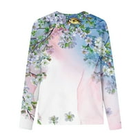 Yyeselk ženske jesenski bluze modni casual dugih rukava okrugli vrat majice Trendy prekrasan cvjetni