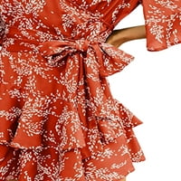 Luxplum ženske haljine za odmor cvjetni print ljeto plaža sandress v izrez kratke mini haljine Flowy
