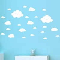 Nasmejani lica Bijela oblaka vinilne dekalne umjetničke zidne naljepnice DIY kućni dekor sobe