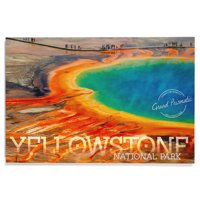 Nacionalni park Yellowstone, Grand Prismatic, Gumeni žig Birch Wood Wall Zidni znak