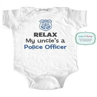 Rela moj ujak je policajac - Wallsparks Cute & Funny Marka - Baby One Bodiysuit - Odličan tuš za tuširanje