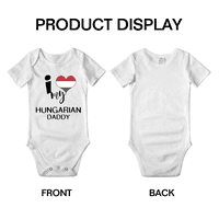 Srce moj mađarski tata Mađarska ljubavna zastava Baby Jednodijelni dječji bod