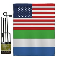 Sierra Leone US Prijateljstvo Garden Flag Set Nacionalnost X18. Dvostrano dvorište baner