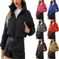 Ženska zima topli kaput debela topla jakna Manjak novčanog kaputa, crna