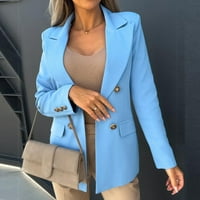 Žene Business Attire Solid Color Gornji kaput od kaputa za dugih rukava