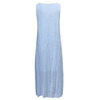 Ženske haljine mini duge casual savremene ležerne haljine s V-izrezom plava 3xl