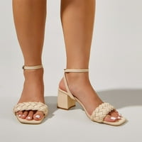 Ženske pletenice Detaljne sandale za sandale Ljetne cipele Bež eur38