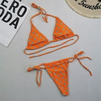 Ženska halter kravata bočna trokuta bikini set guda bikini set polka točke za kupaće kostimu kupaći