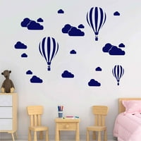 Giant Toplial 3D baloni za vrući zrak sa oblacima Zidne naljepnice DIY zidne naljepnice Dječji dekor