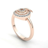 Originalna 0,25ctw Round Cut Diamond Dame Bridal Halo Godišnjički angažman prsten od punog 10k ruža,