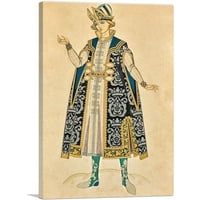 Dizajn kostimova za Tsarevič u ruskoj talen platnu Art Print Leon Bakst - Veličina: 18 12