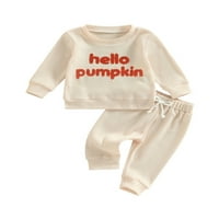 Arvbitana novorođenčad dječake Djevojke Halloween kostimi dugih rukava Fuzzy Pismo vezom za vez + elastične