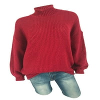 LIACOWI Ženski džemperi za žene Ležerne prilike pulover s dugim rukavima Pad labavih pletenih vrhova