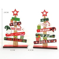 Drveno božićno stablo Odvojivi DIY Crvena zvezda Santa Claus Bous Bo Scene Layout Fine štampanje Dekoracija