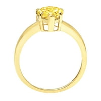 1.0ct Pear Cut Yellow Simulirani dijamant 14k žuti zlatni godišnjički angažman prsten veličine 10.75