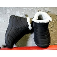 Daeful žene muškarci papuče plišane obložene snježne čizme ravna zimska čizma hodanje hladnim vremenom ugodno klizanje na čizme gležnja crne papuče 9.5