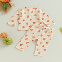 Gwiyeopda Toddler Baby Girls Boys Halloween Outfit Set bundeve Print s dugim rukavima Pidžama set