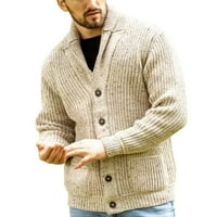 Mužjak jesen i zimski džemper debeo jacquard dugi dugmad pletena toplo u boji džemper jakne s kaputima