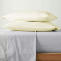 Slonovače čvrste pamučne standardne jastučnice set od 2- TC pamučnog jastuka, dugi pamučni pamuk ultra mekani i svilenkasti sateen weave smanjuje alergije i respiratornu iritaciju