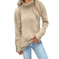 SHPWFBBE džemper jeseni odjeću Žene labavi dugi rukav džemper Ležeran za pulover u vratu Džemper na