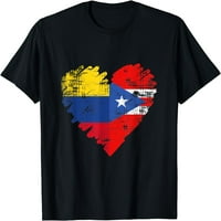 Kolumbija Puerto Rico majica zastava za molbu Kolumbijska rinka crna mala