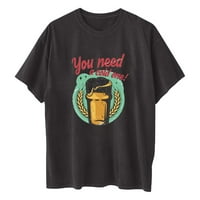 Ženska labava pad ramena Oktoberfest Beer Festival Grafičke prevelike majice na dugim kratkim majicama