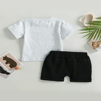 Novorođene dječake ljetne odjeće postavljaju se slovo s kratkim rukavima tiskani majica vrhovi džepne