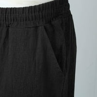 Baccoke muške hlače muške ležerne pune duljine ravne hlače džepne pantne pantalone crne boje