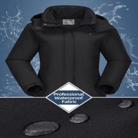 Ženski zimski kaput krune Skijaška jakna Vodootporna s kapuljača Witredbreaker crna s