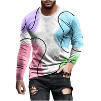 Muške majice s dugim rukavima Funny 3D digitalni ispis Crew Vježba Atletski T majice Stilni prevelici