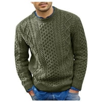 Clearsance Tofotl muški džemper čvrst modni okrugli vrat dugih rukava pleteni vrh