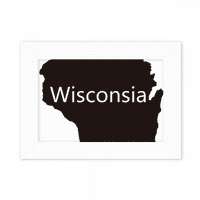 Wisconsin America USA Mapa Outline Photo Mount Frame Slika umjetnička slika Desktop