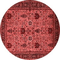 Ahgly Company u zatvorenom okruglom orijentalnim crvenim tradicionalnim prostirkama područja, 4 'runda