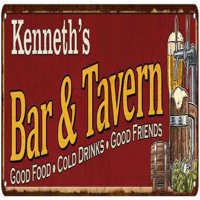 Kenneth's Bar and Konoba Crveni Crveni Chic Sign Man Cave Decor Poklon 108240002415