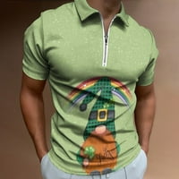 Mens St Patricks Day Modni Casual 3D digitalni tisak Majica kratkih rukava Top košulja Bluza Dugih rukava
