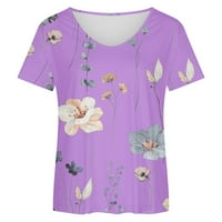 Ženski ljetni vrhovi labavi fit na prodaju Ženska modna tiskana majica kratkih rukava bluza okrugli