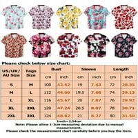 Sanviglor Muške ljetne majice kratki rukav vrhovi cvjetni ispis bluza Havajski tee plaža majica stil