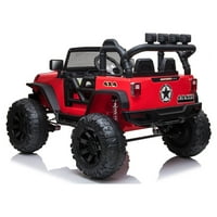 JoyRacer 24V sjedala djeca vožnja kamionom sa daljinskim upravljačem, 2 * 200W motor, ah baterija električna vožnja igračkama sa opružnim ovjesom, brzinama, LED svjetlima, Bluetooth za djevojčicu crvena