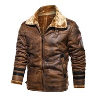 Muške jakne Modna jakna Vintage Okrećeno ovratnik Čvrsti imitacija kožni kaput jesen l smeđa
