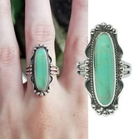 Vintage dekor prsta duguljast tirkizne prsten za djevojke Vjenčanje EngangBoyst nakit legura tirkizna