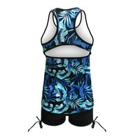 Plus size Tankini kupaći komisioni za žene odjeću za žene Mi & Match odvaja retro plave 2xl