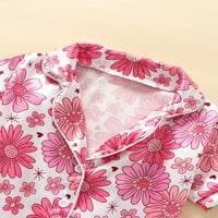1-7Y Toddler Girl Cvjetni pidžami majica s kratkim rukavima i kratke hlače Ljetna pidžama set