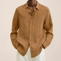 Muški dugi rukavi T-majice Dupke navratnika Cardigan Tops Casual Solid Boja Muns TEE bluza
