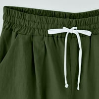 Zrbywb Novo ženske ležerne sportske kratke hlače Žene Ljeto Visoko struk pamučni posteljina bandelion