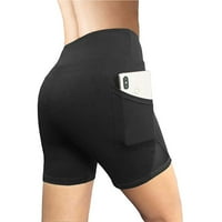 Joga hlače Žene visokog struka joga kratke hlače sa bočnim džepovima vježbanje trčanje kompresije Biciklističke
