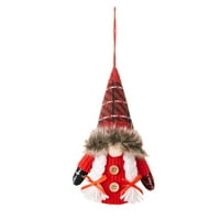 Temacd Božić gnome lutka viseći ukras užaren patuljak lutka plišali su licali lutka plišana igračka Xmas stablo privjesak božićna zabava kućni ukras Božićni poklon