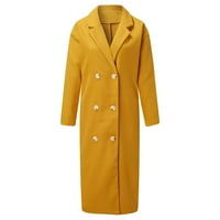 Ženske jakne i jakne za žene Ženska zimska vuna tanki kaput dame jakna vitka dugačak kaput Čvrsta klasična